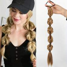 Tóc giả đuôi ngựa 20 inch, kiểu tết bong bóng, tết xoắn, đuôi ngựa tết, tết đèn lồng, dây buộc tóc co giãn, dây chun. - Nhiều màu - Xem 14