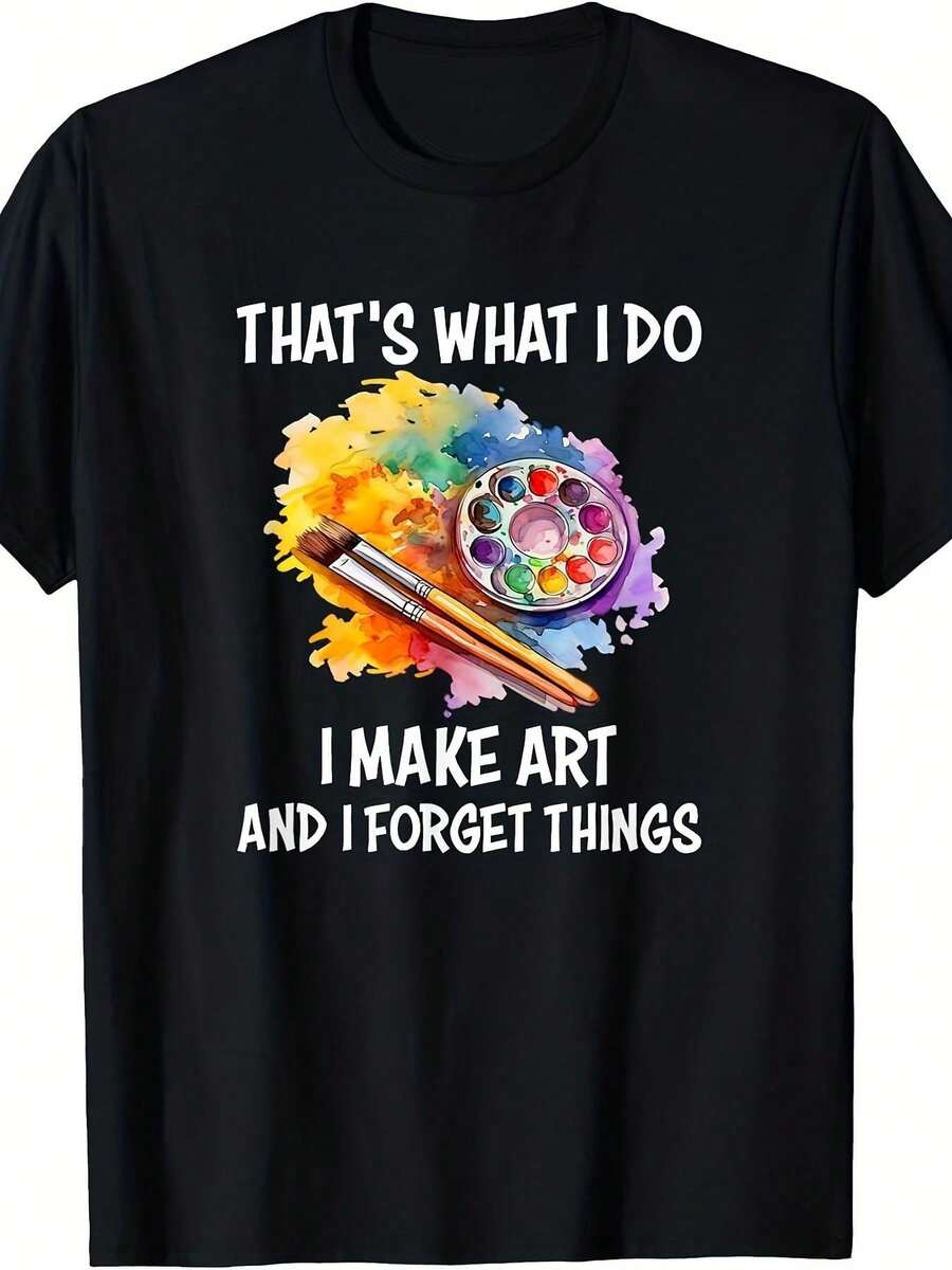 Camiseta Divertida de Artista - Negro - Ver 1