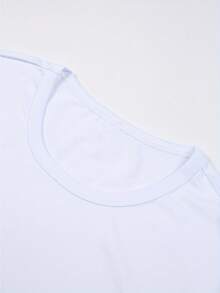 Conjunto de 1 pieza para mujer, estampado, 100% algodón de 180g - Conjunto de 1 pieza Urban English - Camiseta suave y cómoda, cuello redondo, manga corta, lavable a máquina, suave, cómoda, elegante, top casual de verano. - Blanco - Ver 3