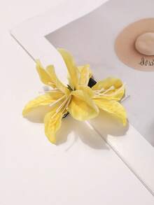 1 pièce Pince à cheveux élégante à motif de pétale, pour festival, fête - 66253 Jaune - Voir 3