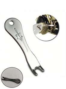 1 pieza Herramienta de enrollado de cuerdas de guitarra 3 en 1 de plata | Adecuada para guitarra acústica/folk | Diseño de cabeza de metal para un cambio de cuerdas, afinación y pulsación fáciles. Púa de metal para cuerdas de guitarra, extractor de cuerdas de ukelele - Multicolor - Ver 7