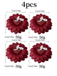 Burgundy Sunflower Scented Candle, 3D Floral Design, Soy Wax Smokeless Long-Lasting Fragrance, Romantic Valentine's Day Thanksgiving Gift, Atmosphere Decor For Bedroom, Home, Aromatherapy Desktop Ornament - Flower Candles - View 11