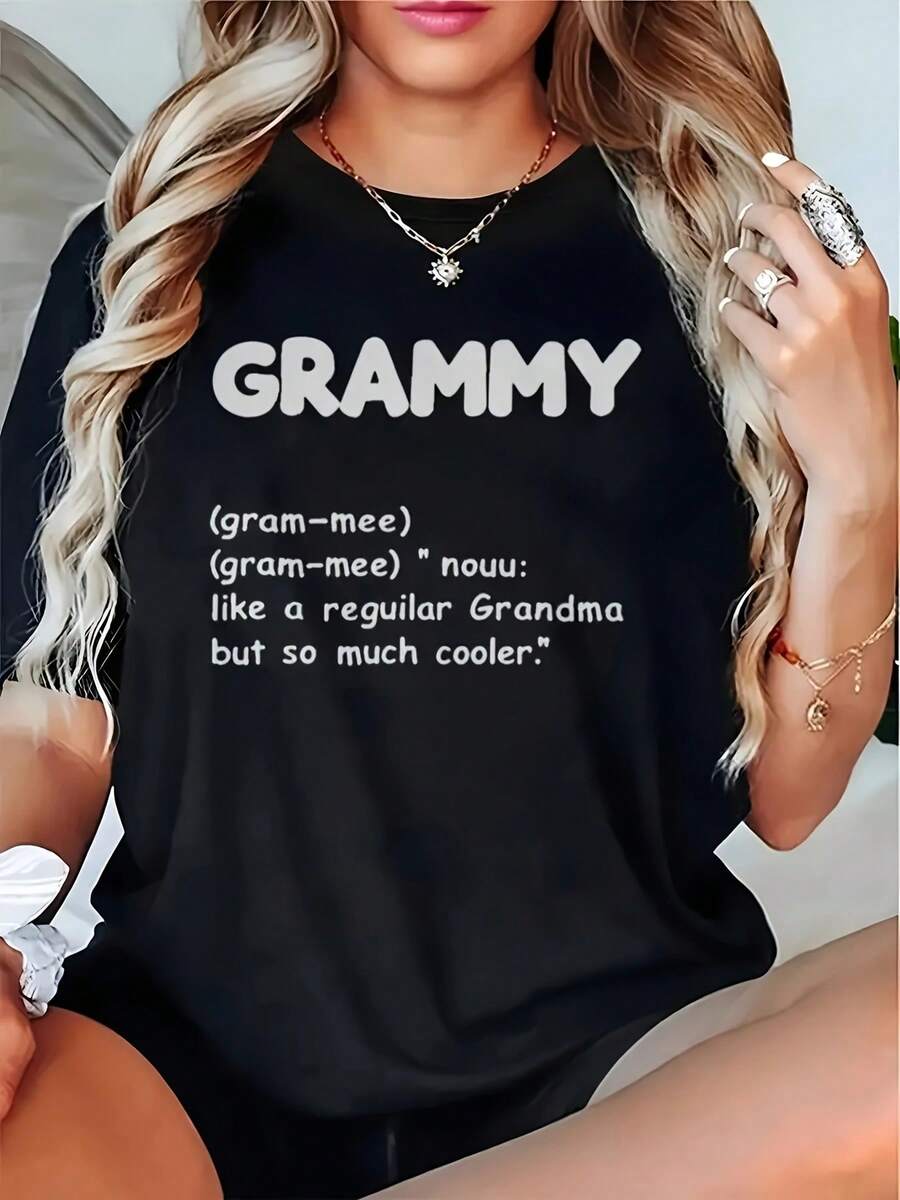 Plus Size - Plus Size - Plus Size Graphic Print T-Shirt, Short Sleeve Crew Neck Casual Top for Summer & Spring, Women'S Plus Size Clothing