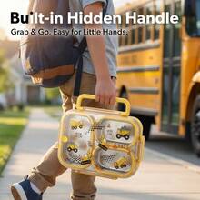 304 Stainless Steel Lunch Box With Compartments,Divided Bento Box, Sealed Leak-Proof Lunch Container, Portable Large Capacity Fruit Salad Food Storage Container,Hot Water Heatable,Dishwasher & Microwave Allowable,Suitable For Students And Adults - Multicolor - View 7