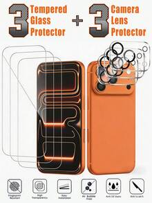 6-In-1 Tempered Glass Screen Protector - Includes 3 Screen Protectors And 3 Camera Lens Protectors, Compatible With IPhone 17 Pro Max (6.9 Inch). Compatible With IPhone 17 Pro, 16 Pro Max, 15, 14, 13, 12 And 11 Pro Max. With Sensor Protection, Durable Tempered Glass, Compatible With Phone Cases, A Great Gift For Birthdays, Family And Friends. Perfect Mobile Screen Protection Accessory. - Clear - View 38