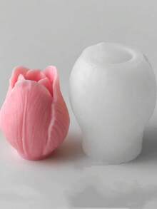 Khuôn silicon hình hoa tulip số 6, dùng làm nến, sáp thơm, thạch cao, xà phòng, đồ trang trí nhà cửa. - A-trắng - Xem 6