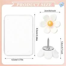 12 piezas de chinchetas con forma de flor, chinchetas de corcho blando suave, chinchetas decorativas para pared de fotos, pared destacada, mapa, tablero de anuncios, oficina o hogar - Multicolor - Ver 7