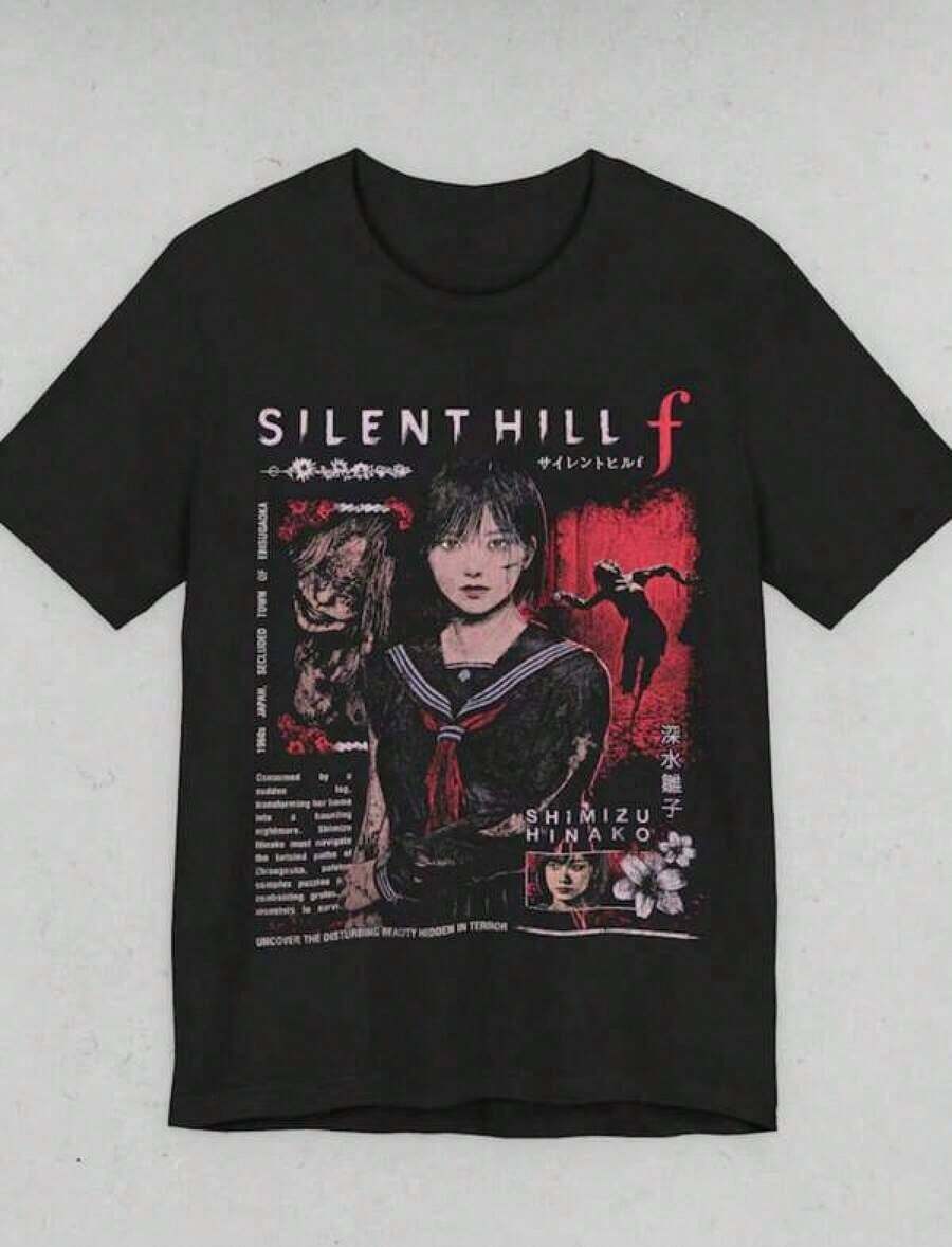 Camiseta GráFica Unisex De Moda, DiseñOs Inspirados En La Cultura Pop Para Todas Las Edades, Camiseta Unisex SILENT HILL F, Ideal Para Hombres Y Mujeres De Todas Las Edades - Negro - Ver 1