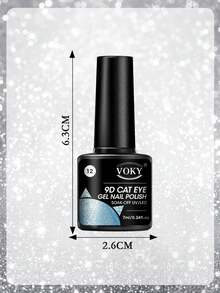 VOKY 4PCS/SE 7ml 4瓶猫眼凝胶指甲油套装 - 银粉蓝水晶磁性凝胶指甲油,适用于美甲 - 彩色 - 查看 5