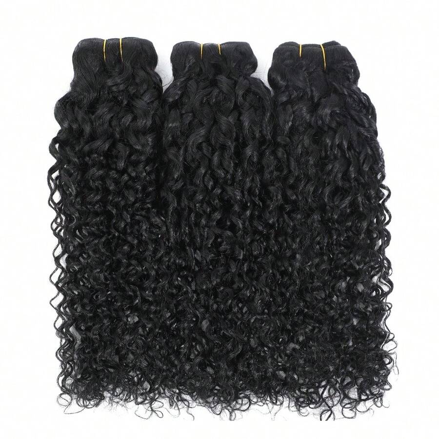 BINF Extensiones de cabello humano virgen rizado de trama doble, con rizos Pixie vietnamitas, espirales de 16A, cabello humano rizado. - Natural Black - Ver 1