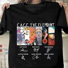 Cage The Elephant Signatures Collection Album All Size T-Shirt - Black - View 1