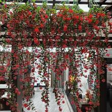 人造裝飾花卉，抗紫外線花束，餐桌與客廳裝飾，婚禮派對裝飾，人造塑料花 春夏情人節裝飾，塑料花，餐桌裝飾 - 紅色 - 查看 3