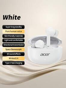 Acer OHR504 In-Ear Wireless Bluetooth Earbuds, Large Diaphragm Panoramic Surround Sound, Comfortable Fit, No Sound Leakage, 5.4 Chip, Suitable For Office, Leisure And Multiple Occasions, Compatible With Android/IOS Systems - View 14