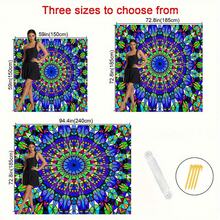 1pc Fluorescent Umbrella Canopy, Featuring Vibrant Mandala Pattern With Charming Geometric Triangle Accents, Glows In The Dark, Perfect For Camping, Beach, Garden And Picnic Use (Umbrella Handle Not Included) - Printing - View 6