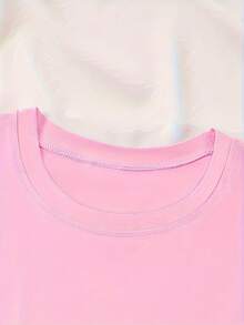 Camiseta Gráfica de Talla Grande para Mujer con la Frase "No Hay Lamentos en el Béisbol" - Cuello Redondo Casual, Manga Corta, Tela Suave, Perfecta para Otoño e Invierno, Ropa para Fanáticos del Béisbol|Camiseta con Letras Divertidas|Camiseta de Tela Suave - Rosa - Ver 3