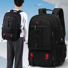 男女通用户外旅行背包，带鞋仓，适合徒步旅行、露营、运动、健身、休闲、装笔记本电脑，尼龙材质双肩包 - 彩色 - 查看 2