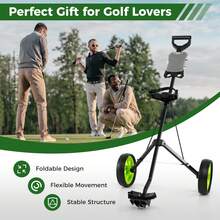 GOFLAME 2-Wheel Golf Push Pull Cart Folding Golf Trolley With Scoreboard - 綠色 - 查看 6