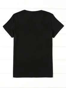 Camiseta de mujer "Plus Size Chase A Bag" - Casual cuello redondo , manga corta, ajuste relajado, transpirable, esencial para primavera y verano 0XL-4XL - Negro - Ver 2