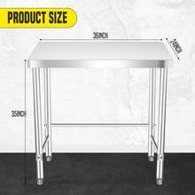 Heavy Duty Stainless Steel Kitchen Prep Table   Capacity Industrial Workbench For Commercial Kitchens, - Silver - View 2
