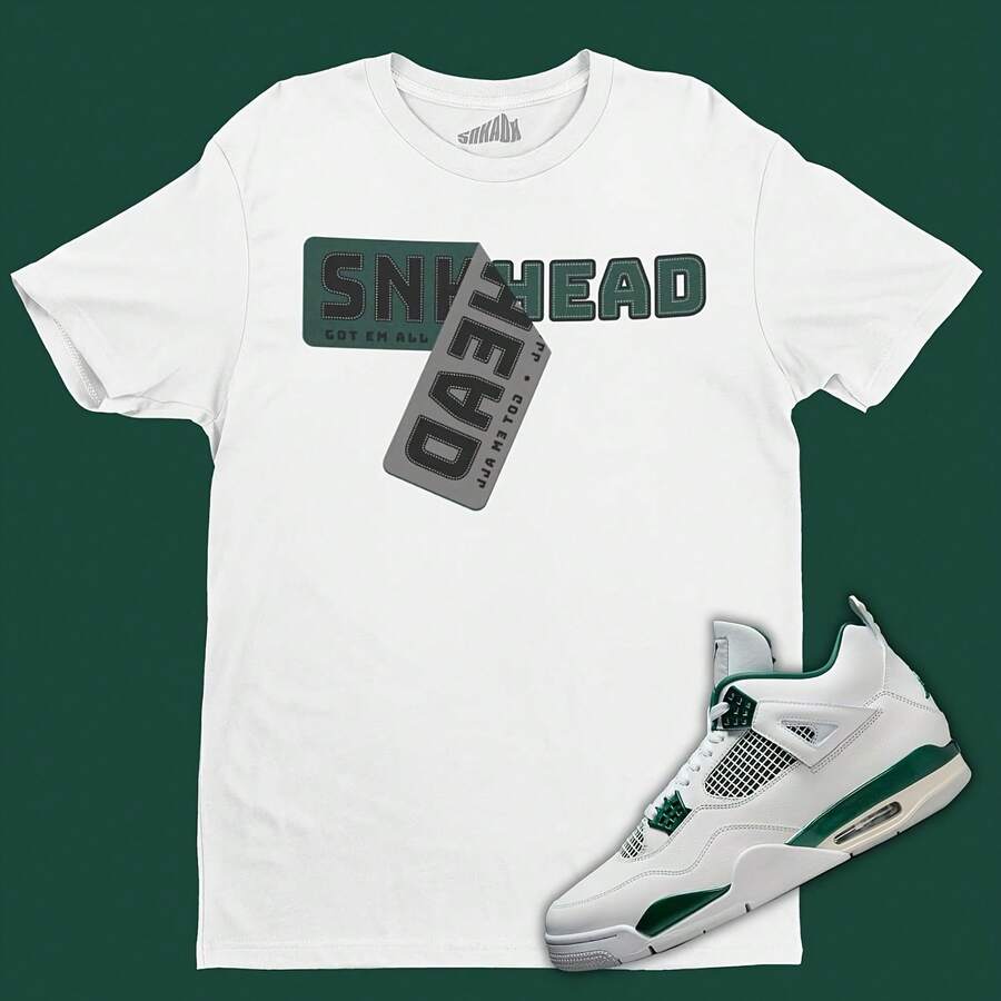 Camiseta con adhesivo de Sneakerhead a juego Air s4 verde oxidado - forma - Ver 1