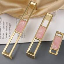 Tay nắm vuông màu hồng nữ tính, tay nắm kéo một lỗ kiểu Bắc Âu tối giản dùng cho móc treo quần áo, tay nắm đa năng bằng đồng mạ mờ, thích hợp cho tủ quần áo, tủ giường, màu hồng vỏ sò, tay nắm mới. - Tay cầm rỗng hình chữ nhật - Xem 5