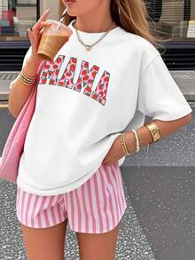 Camiseta de mujer Y2K personalizada y a la moda, 100% algodón de 180g, de corte holgado y manga corta, elegancia de estilo urbano, casual y transpirable para uso diario, con estampado creativo de frutas y fresas, ropa de verano, regalo para deportes al aire libre. - Negro - Ver 9