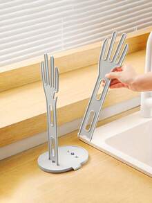 1pc Multifunctional Detachable Glove Drying Rack, Space-Saving Kitchen Rubber Glove Drying & Draining Rack, Kitchen And Bathroom Towel Cloth Storage Rack With Draining Base Glove Holder - Multicolor - View 4