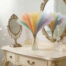 55cm/21.65in Artificial Rainbow Pampas Grass, Wedding Decor, Easter Decor, Vase Filler, Tabletop Centerpiece, Valentine's Day, Wedding Party, Home Decoration - Multicolor - View 5