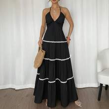 Women Maxi Dresses - Black - View 4