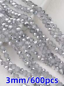 600Pcs 3mm AB Color Faceted Crystal Glass Beads, Rondelle Loose Spacer Beads For Jewelry Making DIY Crafts Wind Chimes Suncatchers Bracelets Necklaces - Multicolor - View 42