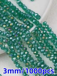600Pcs 3mm AB Color Faceted Crystal Glass Beads, Rondelle Loose Spacer Beads For Jewelry Making DIY Crafts Wind Chimes Suncatchers Bracelets Necklaces - Multicolor - View 41