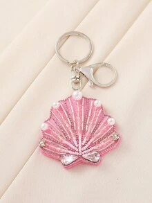 1 chiếc móc khóa hình vỏ sò đính hạt ngọc trai giả thủ công, phong cách Bohemian, thích hợp làm quà tặng hàng ngày cho nữ, đi biển, du lịch, tốt nghiệp. Hình dáng thủ công có thể hơi khác nhau. - vỏ bọc - Xem 2