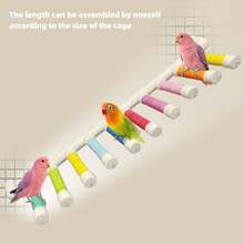 Dopamine Color Bird Climbing Frame, Parrot Climbing Frame, Bird Stand, Macaw And Cockatoo Multi-Functional Non-Slip Adjustable Climbing Frame, Expandable Colorful Combinable Climbing Perch, Bird Resting Ladder, Bird Cage Accessories - Style A - View 2