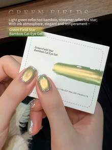 SHANGFEIYA 10ml Bamboo Cat Eye Gel, Green Color Changing Cat Eye Gel, Long-Lasting Magnetic Cat Eye Gel Nail Polish, Suitable For Women's Manicure DIY - Multicolor - View 3