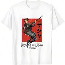 Nueva camiseta de manga corta 2026Attacks On Titan Season 4 Sasha Loading Gun Anime T-Shirt1,Camiseta con estampado de anime japonés, regalo de San Valentín, estampado estilo K, estampado de cantante masculino joven, camiseta gráfica para mujer,Camiseta de moda para hombre - Blanco - Ver 7