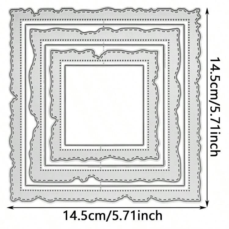 1pc Asymmetrical Floral Nested Frame Metal Cutting Die, Suitable For DIY Scrapbooking, Greeting Cards And Paper Craft, Metal Cutting Mold - LG26-8050 - View 9