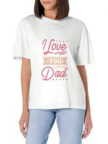 Captura de pantalla de una imagen de un gato rosa con un banner que dice Love Ox. Camiseta de manga corta de corte ajustado para mujer, de algodón suave, cuello redondo, básica y versátil - Estilo vintage urbano, unisex, holgada, de algodón, de manga corta y cuello redondo. Blusas para mujer, playeras de mujer, blusas casuales para dama. - Blanco - Ver 6