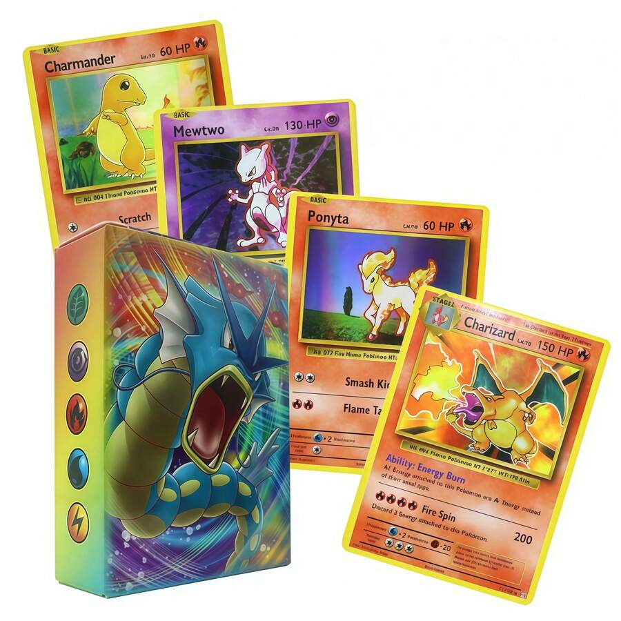 Juego de 300 cartas coleccionables, 200 cartas de bolsillo para batallas, cartas de colección de monstruos de bolsillo, cartas de regalo para fiestas y vacaciones - Multicolor - Ver 1