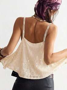Camiseta de tirantes finos sin mangas de verano con lentejuelas de moda casual para mujeres - Albaricoque - Ver 7