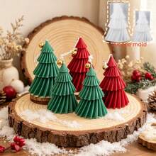 1pc 3D Pine Tree Silicone Mold, DIY Christmas Tree Scented Candle, Christmas Candle Decor Handmade Product Mold - Christmas Tree Mold - View 3
