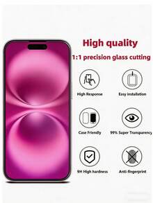 MIGAE 4pcs Tempered Glass Screen Protector, Compatible With IPhone 17, 17 Pro, 17 Pro Max, 17 Air, 16, 16 Plus, 16 Pro, 16 Pro Max, 15, 14, 13, 12, 11 Pro Max, X, XS, XR, Mini, 7, 8, 14 Plus, Also Compatible With 14, 15 Pro Max - Clear - View 2