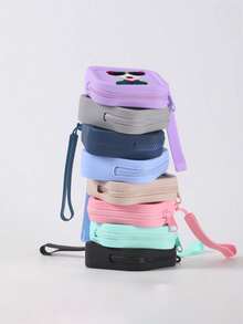 1pc Multifunctional Data Cable Storage Bag With Goddess Portrait, Mobile Phone Digital Electronic Accessories, Earphone Protection Bag, Portable Storage Bag, Makeup Storage Bag, Beauty Tool Storage, Waterproof Storage Bag, Silicone Material, Easy To Carry, Suitable For Bathroom Storage, Travel, Business Trip, Seaside Vacation, Is A Great Choice For Graduation Gifts And Birthday Gifts - Multicolor - View 2