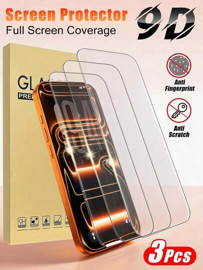 MIGAE 3片装 - 适用于 17 Pro Max的屏幕保护膜，兼容17 Pro、16 Pro Max、15、14、13、12、11和Pro Max。9H军规级硬度，易于安装，无气泡，高清钢化玻璃。是复活节、春季、夏季、生日的理想礼物，也是馈赠亲朋好友的绝佳选择。另有配套手机壳。