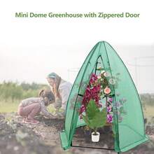 Portable Outdoor Greenhouse Tent 54x54x71in, Heavy Duty PE Cover, Hexagon Plant Protector With Zipper Door And Mesh Window, Easy Anchor Design - green - View 5