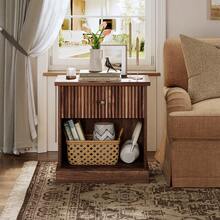 Modern Fluted Bedside Table – With Single Drawer And Open Shelf – Mid-Century Design In MDF – Compact And Functional – Ideal For Bedroom Or Living Room - one-size - View 2