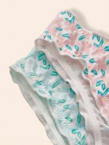 Aesletic Conjunto de ropa interior de mujer de 4 piezas con estampado floral, paquete de bragas y tangas con encaje, con un adorable estampado floral diminuto y delicado encaje blanco, romántico y femenino, perfecto para uso diario y ropa de estar en casa. Incluye 2 pares de bragas y 2 pares de tangas en un solo conjunto, satisface tus diferentes necesidades de uso, gran relación calidad-precio. - Multicolor - Ver 3