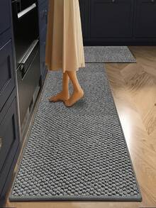 1pc Solid Color Faux Linen Pineapple Ring Rug, Room Decor, Home Supplies, Door Mat, Living Room Carpet, Kitchen Mat, Home Decoration, Bedroom Decor, Bathroom Decor, Easy To Clean - Solid Color - View 9