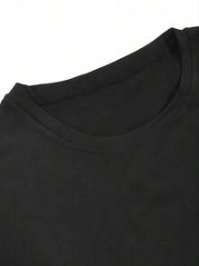 Camiseta divertida con meme de cara de muñeco repugnante, camiseta gráfica humorística con cara de muñeco expresiva y ojos expresivos, manga corta, cuello redondo. - Negro - Ver 4
