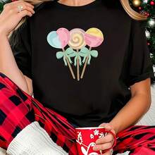 Printed T-Shirt For Men And Women - 黑色 - 查看 1