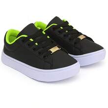 Boys' Comfortable Basic Lightweight School Sneakers - Black/Green - View 3